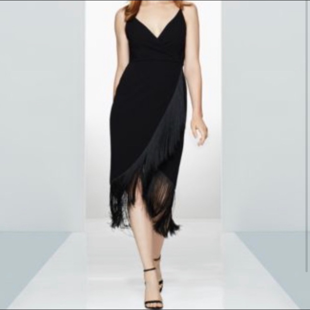 Rachel Roy sexy black dress with fringe